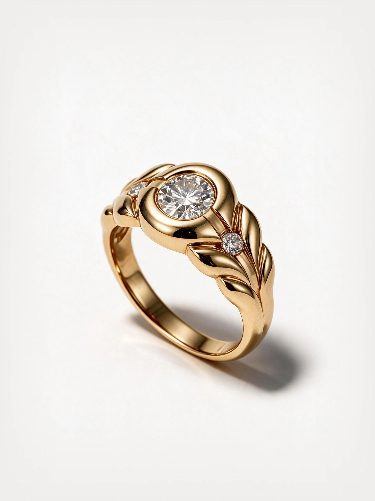 Round Diamond Sculptural Ring