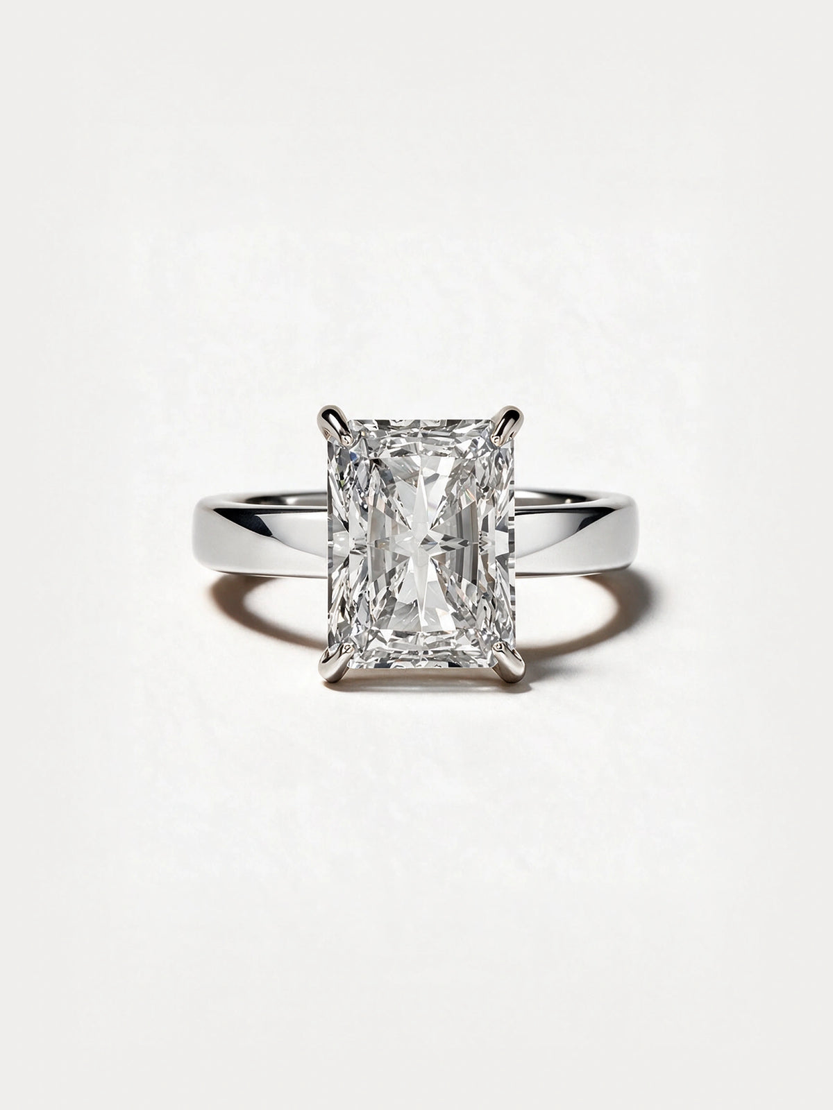 Solitaire Hidden Halo Engagement Ring Radiant