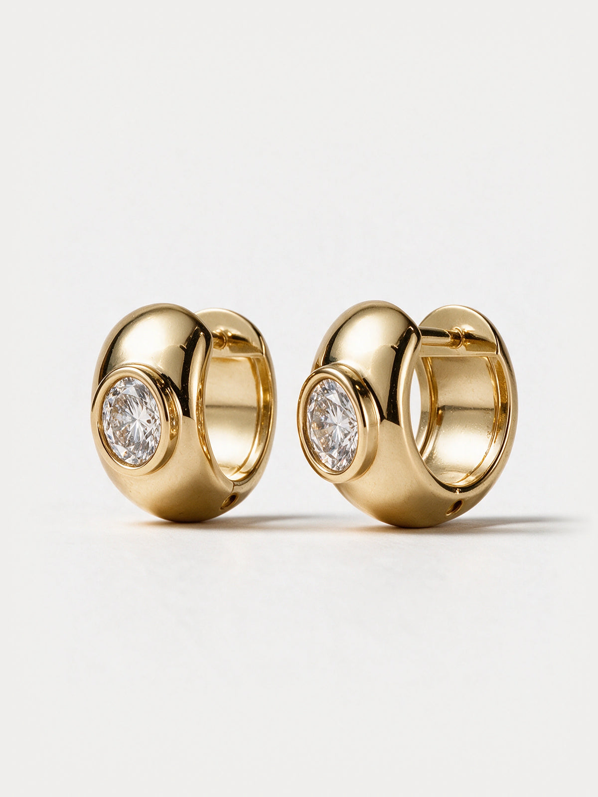 Oval Diamond Dome Hoops
