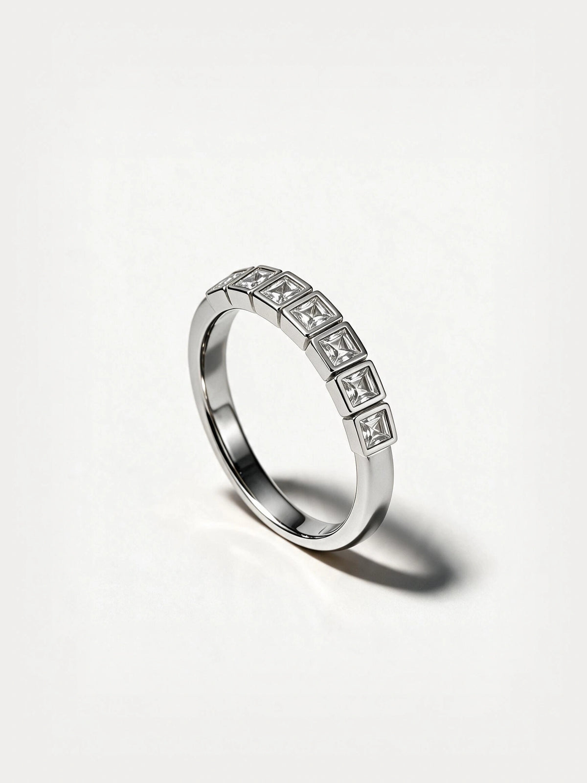 Asscher Cut Half Eternity Band