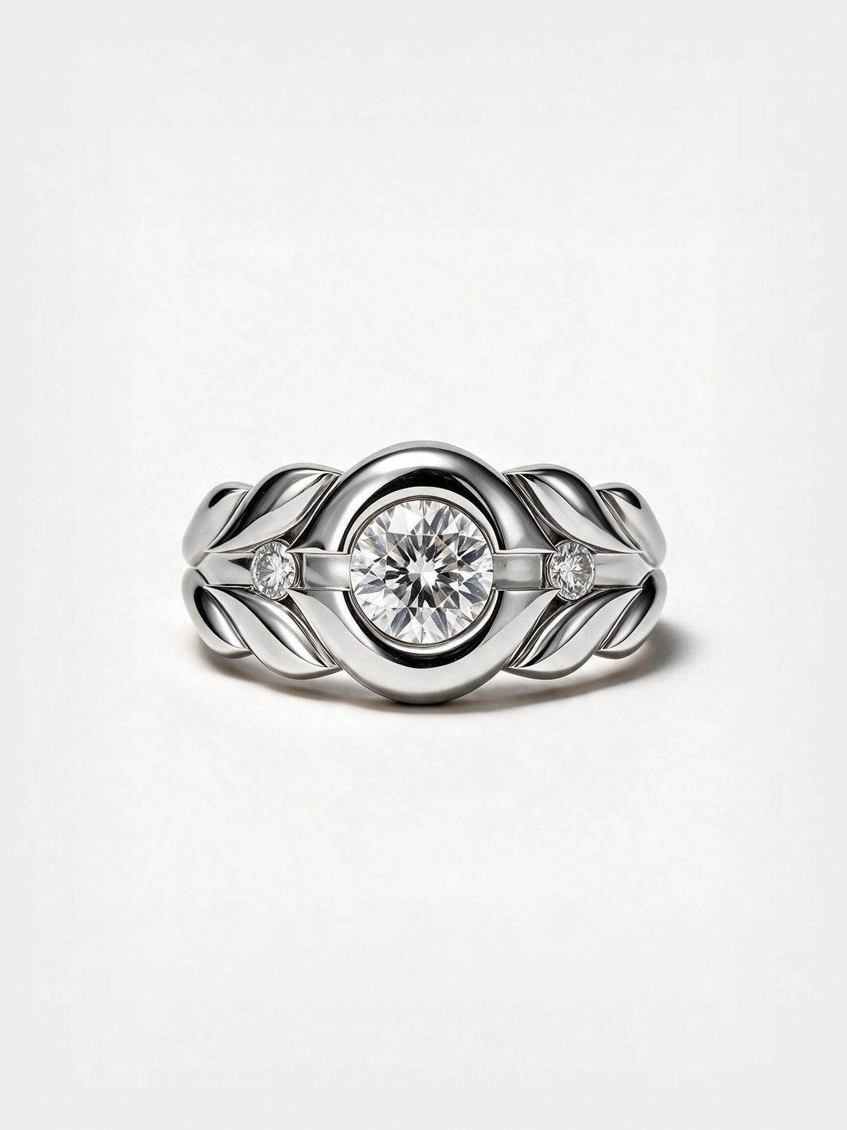 Round Diamond Sculptural Ring