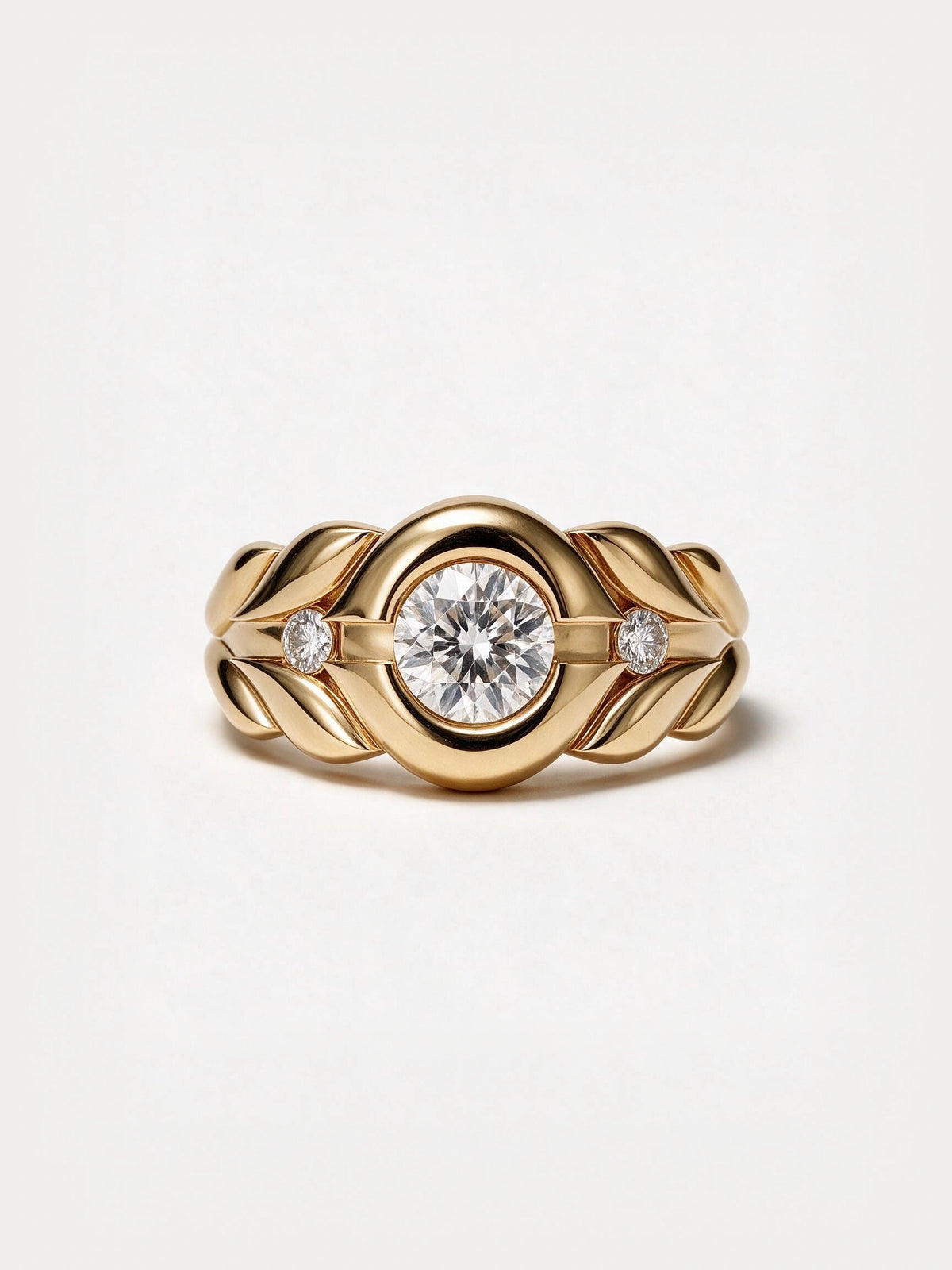 Round Diamond Sculptural Ring