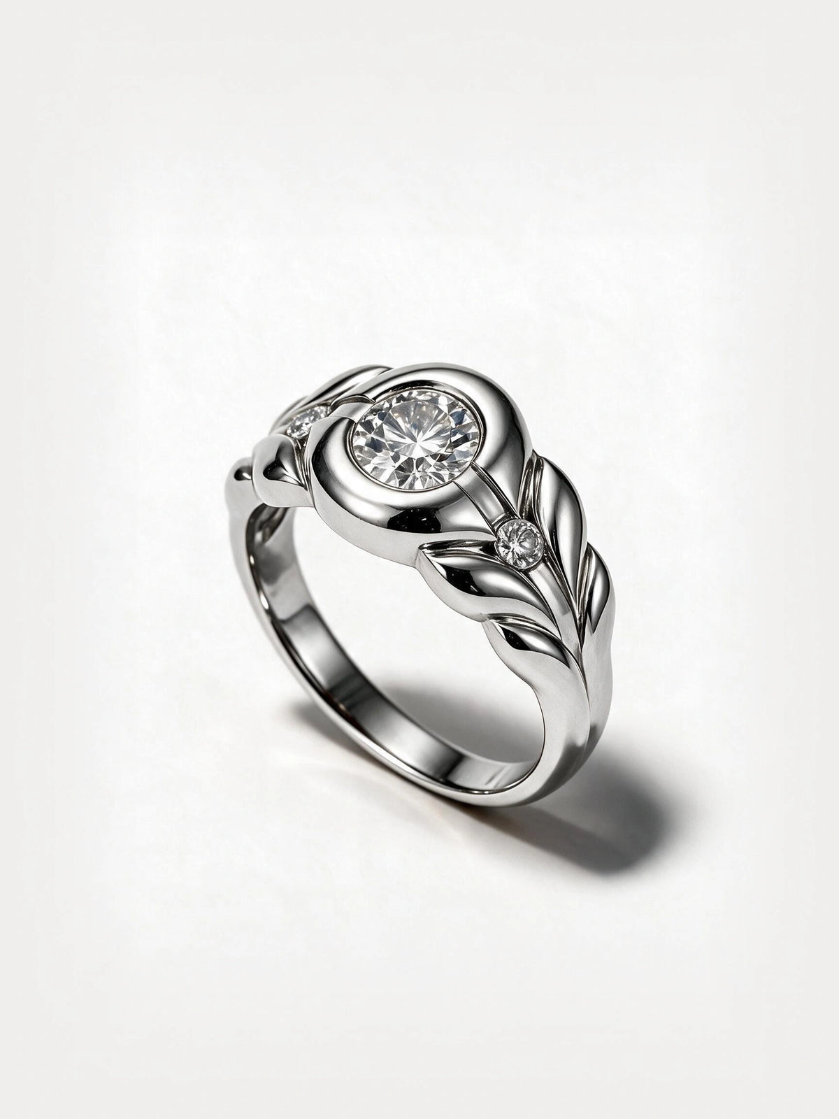 Round Diamond Sculptural Ring