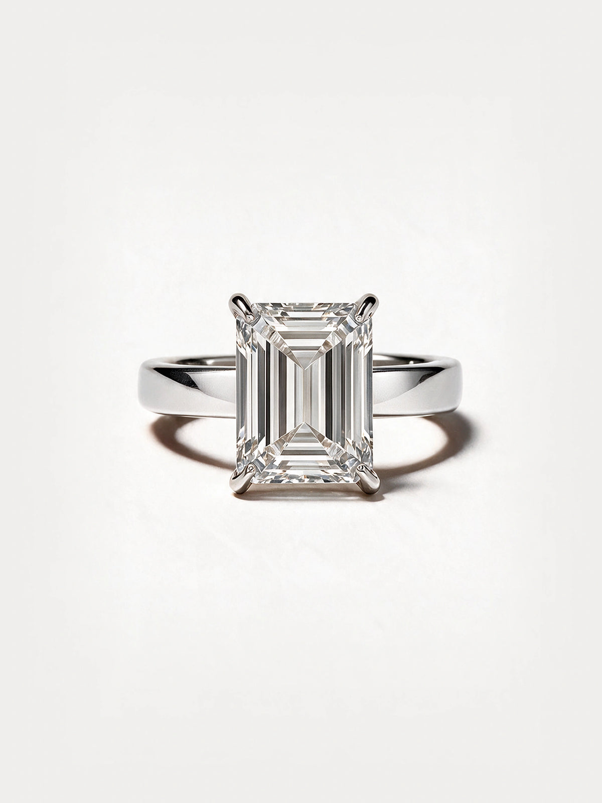 Solitaire Hidden Halo Engagement Ring Emerald