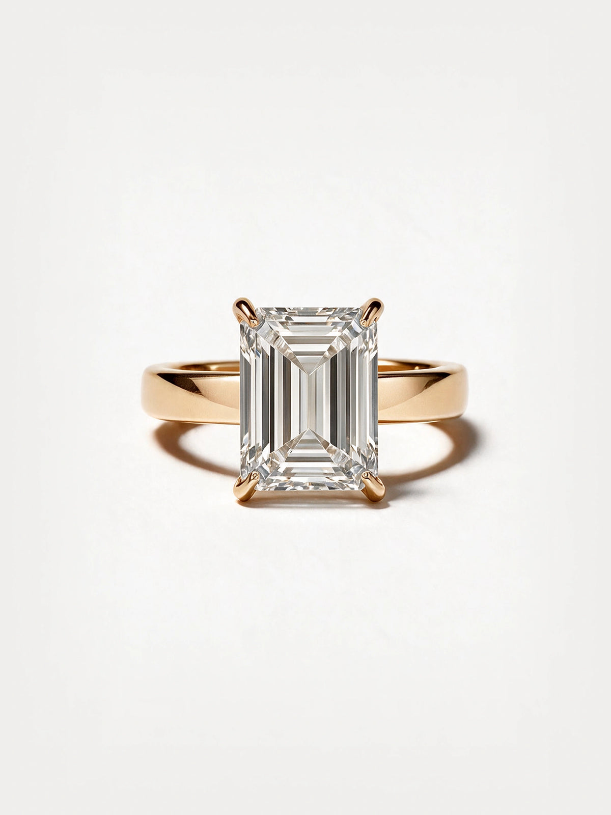 Solitaire Hidden Halo Engagement Ring Emerald