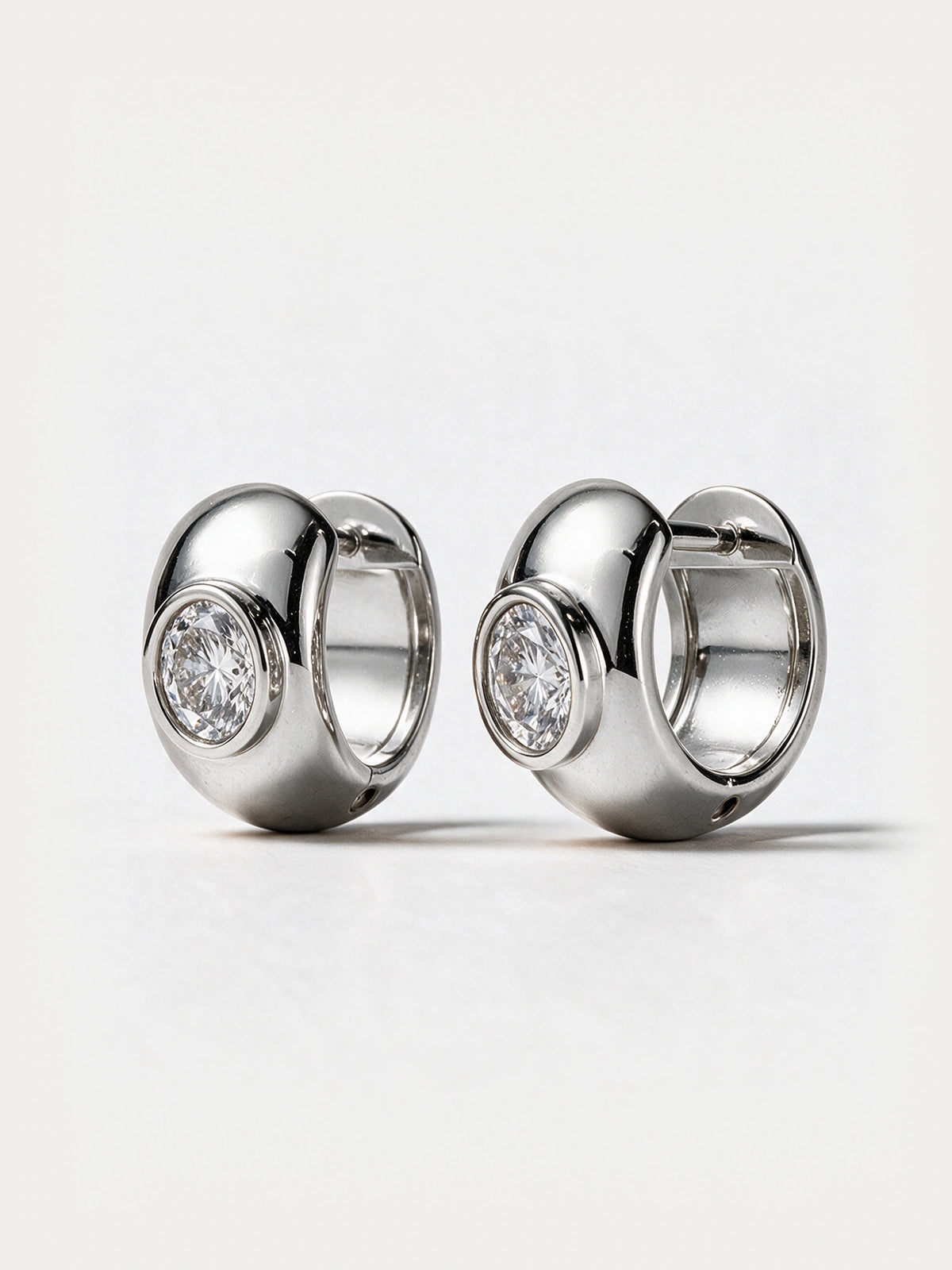 Oval Diamond Dome Hoops