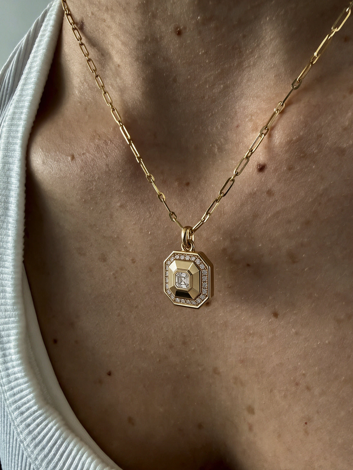 Asscher Cut Diamond Pendant