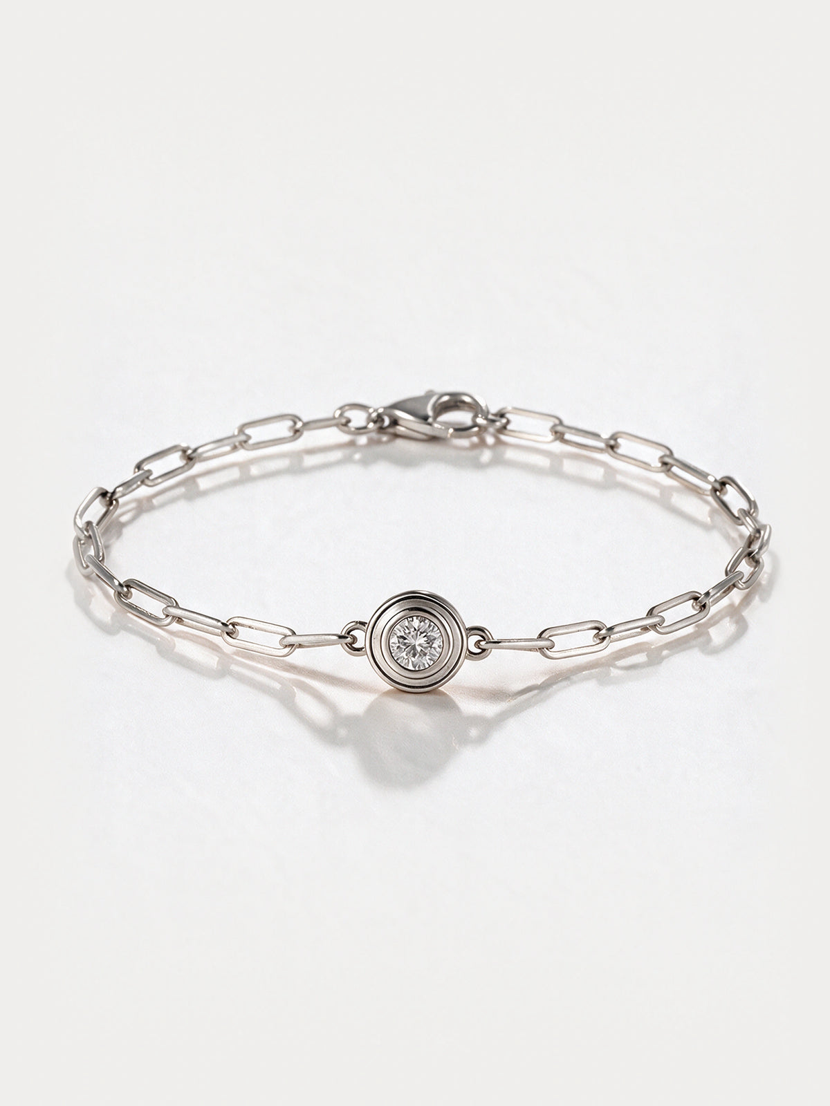 Round Diamond Paperclip Bracelet