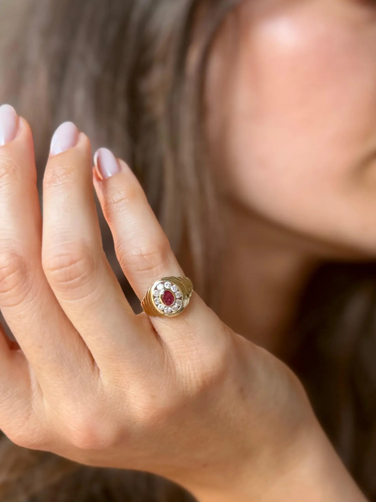 Diamond Halo Signet Ring